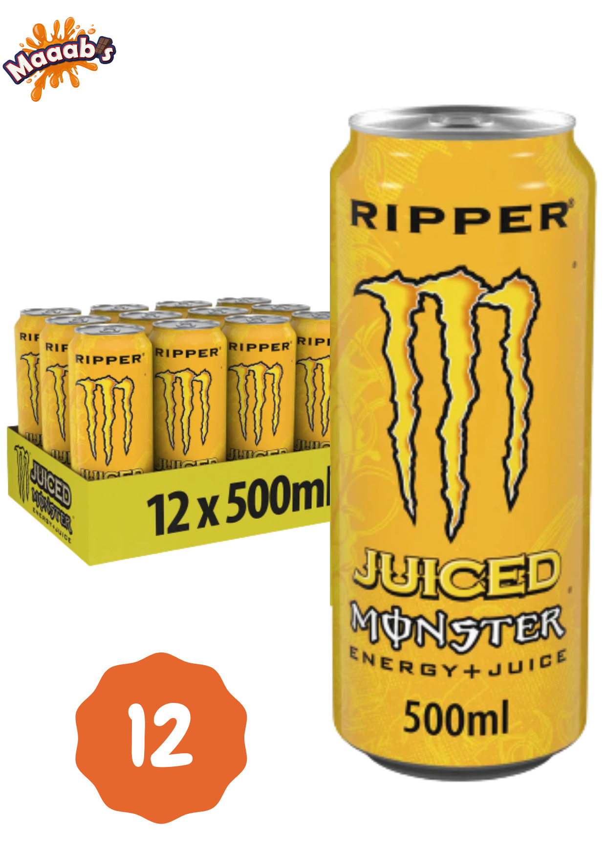 Monster Ripper Energy Drink 500ml X Cans Case Maaabs