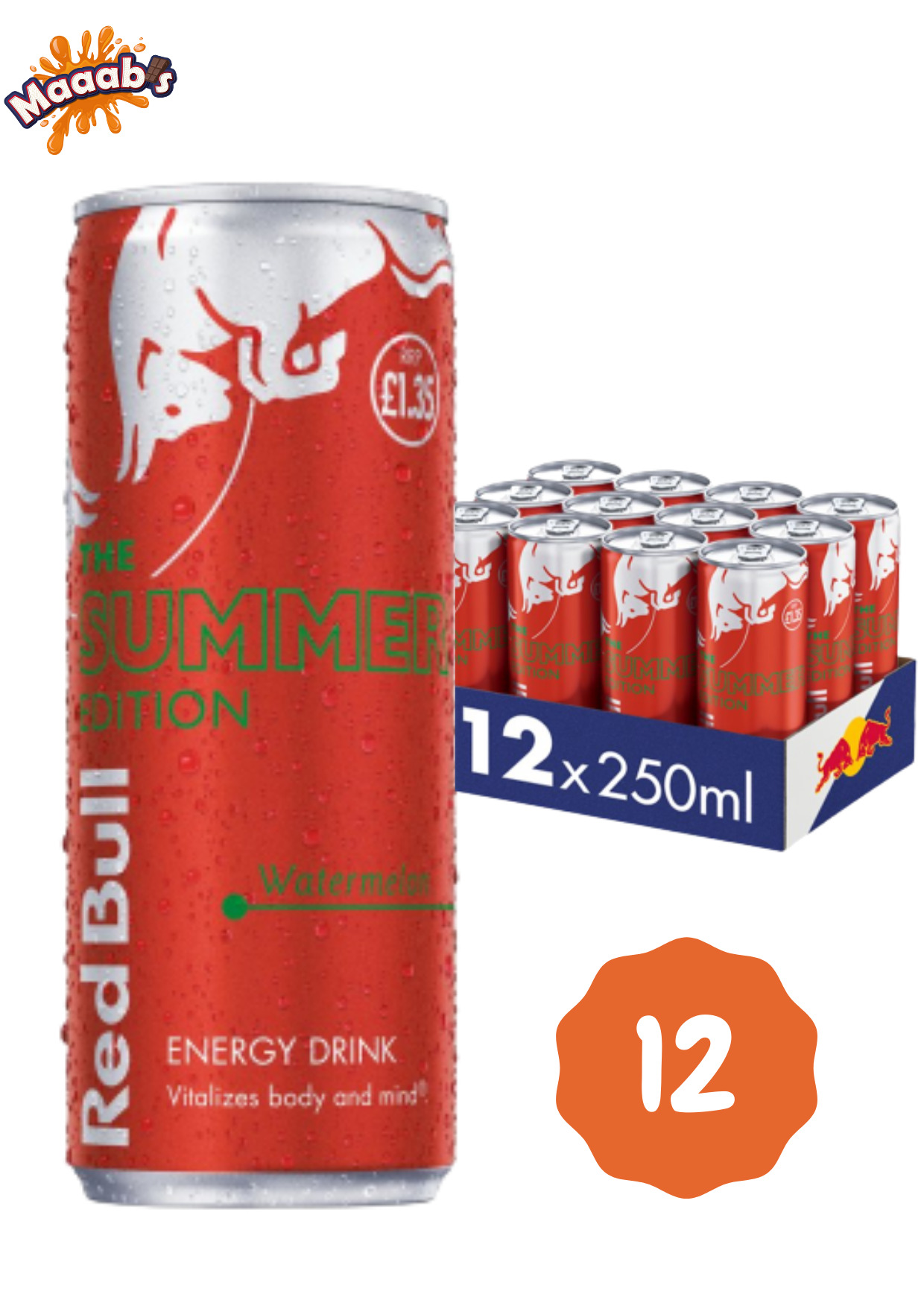 Red Bull Energy Drink Red Edition 250ml X 12 cans Case Maaabs
