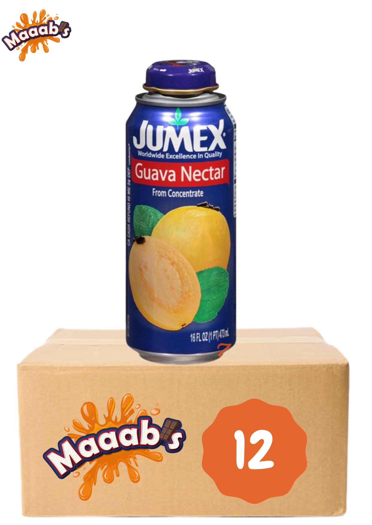 Jumex Guava Juice And Pulp Drink 16 OZ (473ml) X 12 Cans Case Maaabs