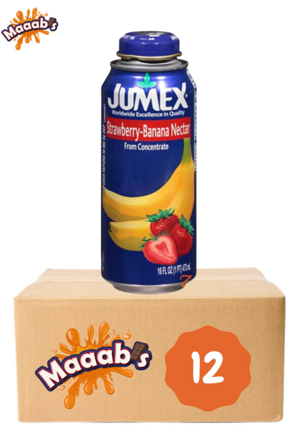 Jumex StrawberryBanana Juice And Pulp Drink 16 OZ (473ml) X 12 Cans Case Maaabs