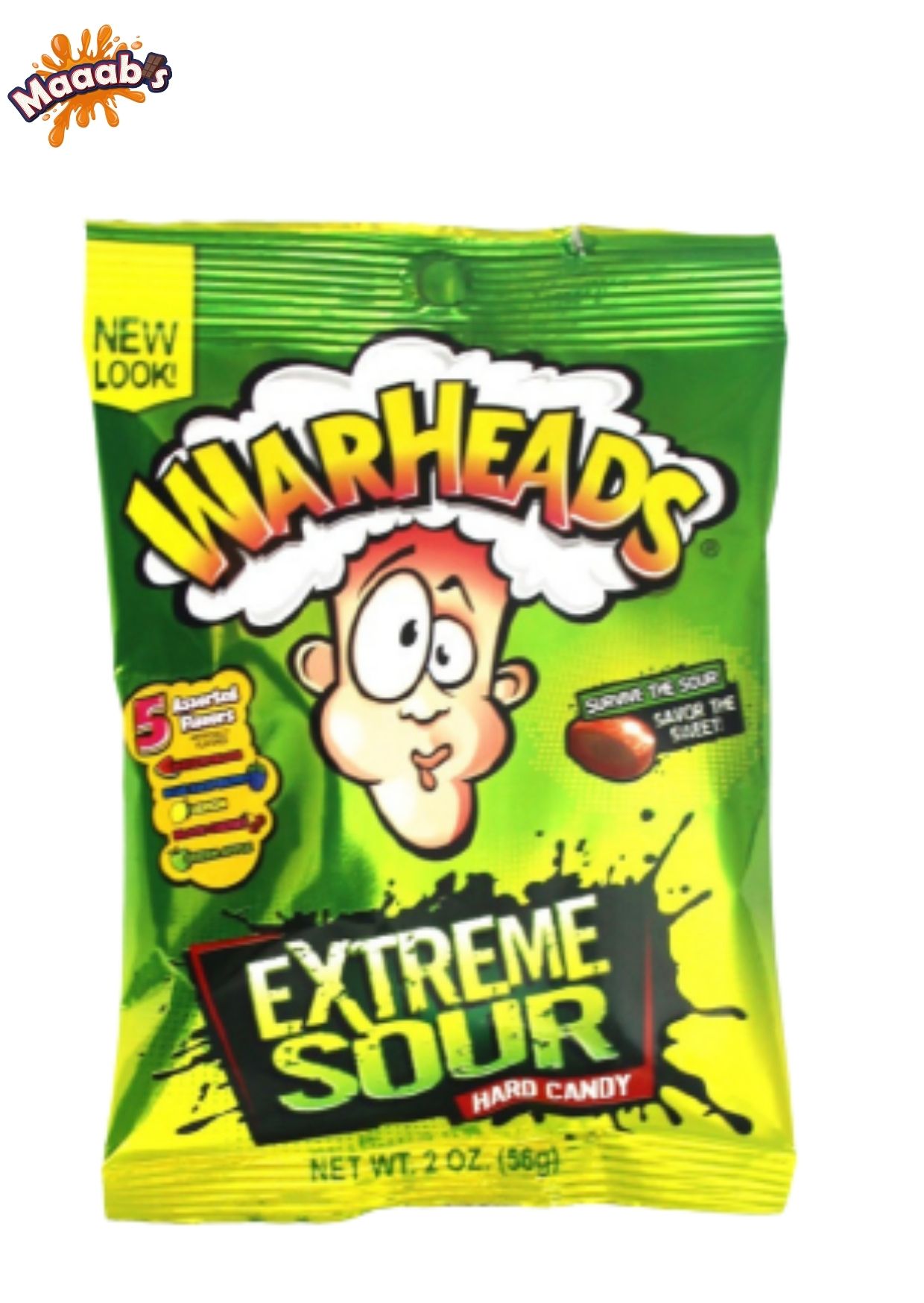 Warheads Extreme Sour Hard Candy Peg Bag57 g Maaabs