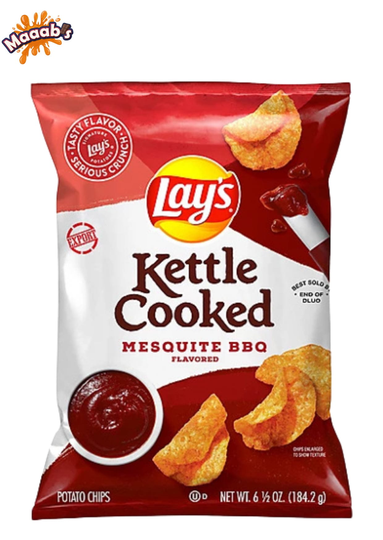 Lays Kettle Cooked Mesquite Bbq Flavored Potato Chips 65oz 1842g Maaabs 0120