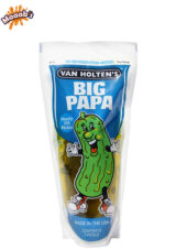 These King Size pickles from Van Holten's are the real deal! Larger than the regular range of Jumbo pickles, this "Portly" Big Papa Dill pickle is the leader in the clubhouse. Full of hearty dill flavour, you can find the big guy practically everywhere – from truck stops to movie theatres – wherever the real action is! Van Holten's pickles come in a handy, securely sealed pouch and don't need refrigerating making them perfect for on-the-go snacking. This low-calorie, fat-free snack is made from gluten-free ingredients.