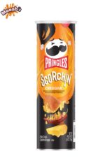 Pringles Scorchin', Potato Crisps Chips, Cheddar, Fiery Spicy Snacks