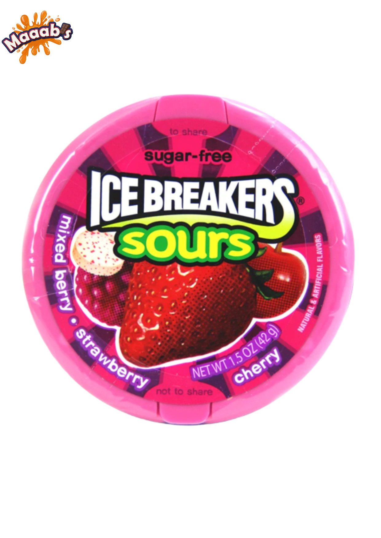 Ice Breakers Sours Strawberry, Cherry and Mixed Berry (42g) - Maaabs