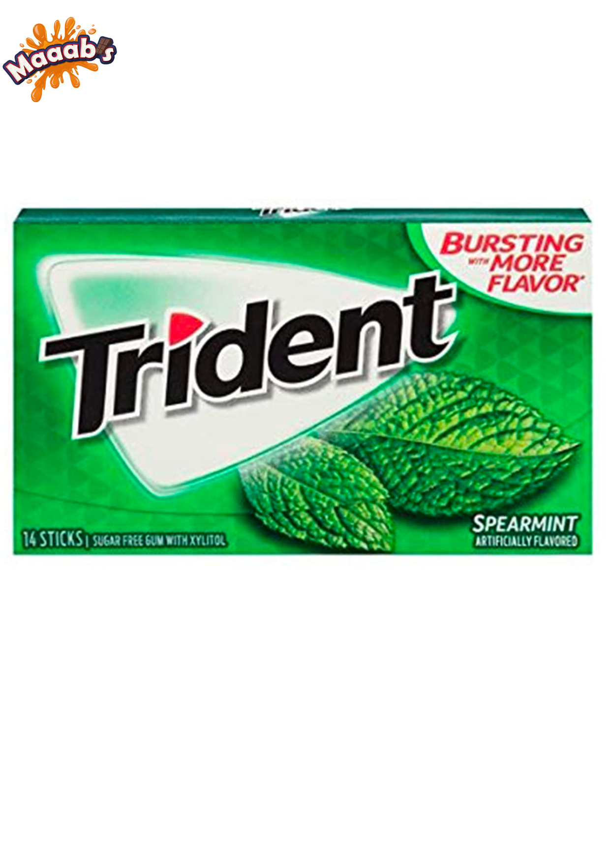 Trident Spearmint Gum 14pc - Maaabs