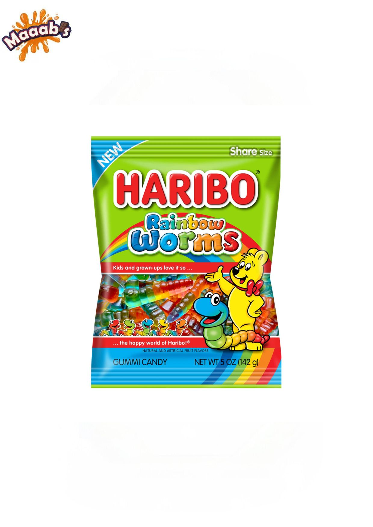 Haribo Rainbow Worms 5oz (142g) - Maaabs