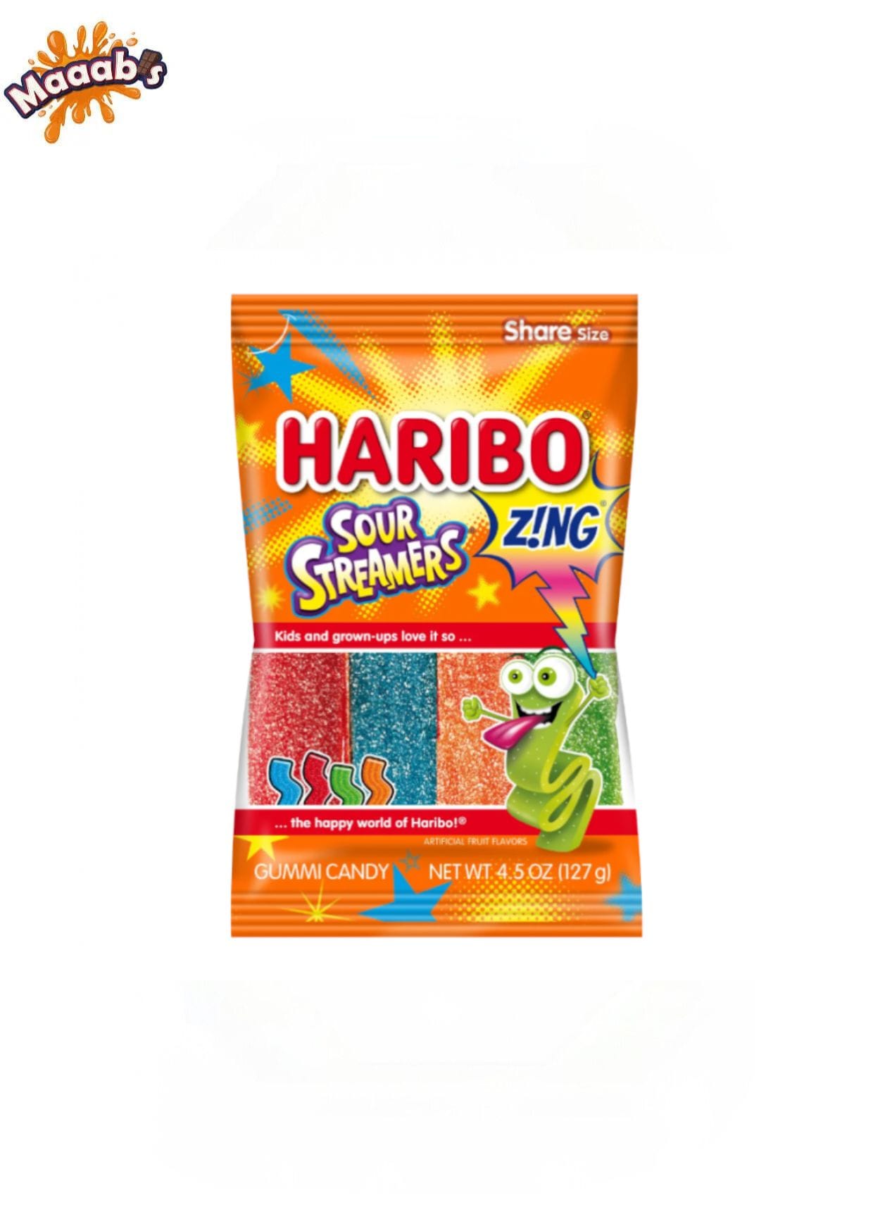 Haribo Zing Sour Streamers 4.5oz (127g) - Maaabs